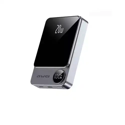 Awei P39K 10000mAh 20W PD Magnetic Wireless Power BanK (BLACK)