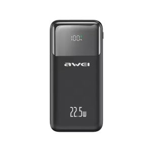Awei P107K 20000mah 22.5W Fast Charging Digital Display Power Bank (BLACK)