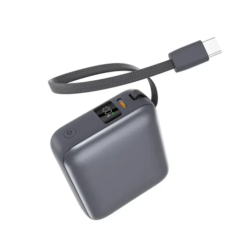 QCY PB10C 10000mAh 35W PD Fast Charging Mini Power Bank with Built-in Type C Cable