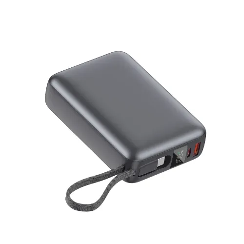 QCY PB20A 20000mAh 45W PD Fast Charging Mini Power Bank with Built-in Type C Cable - Image 2