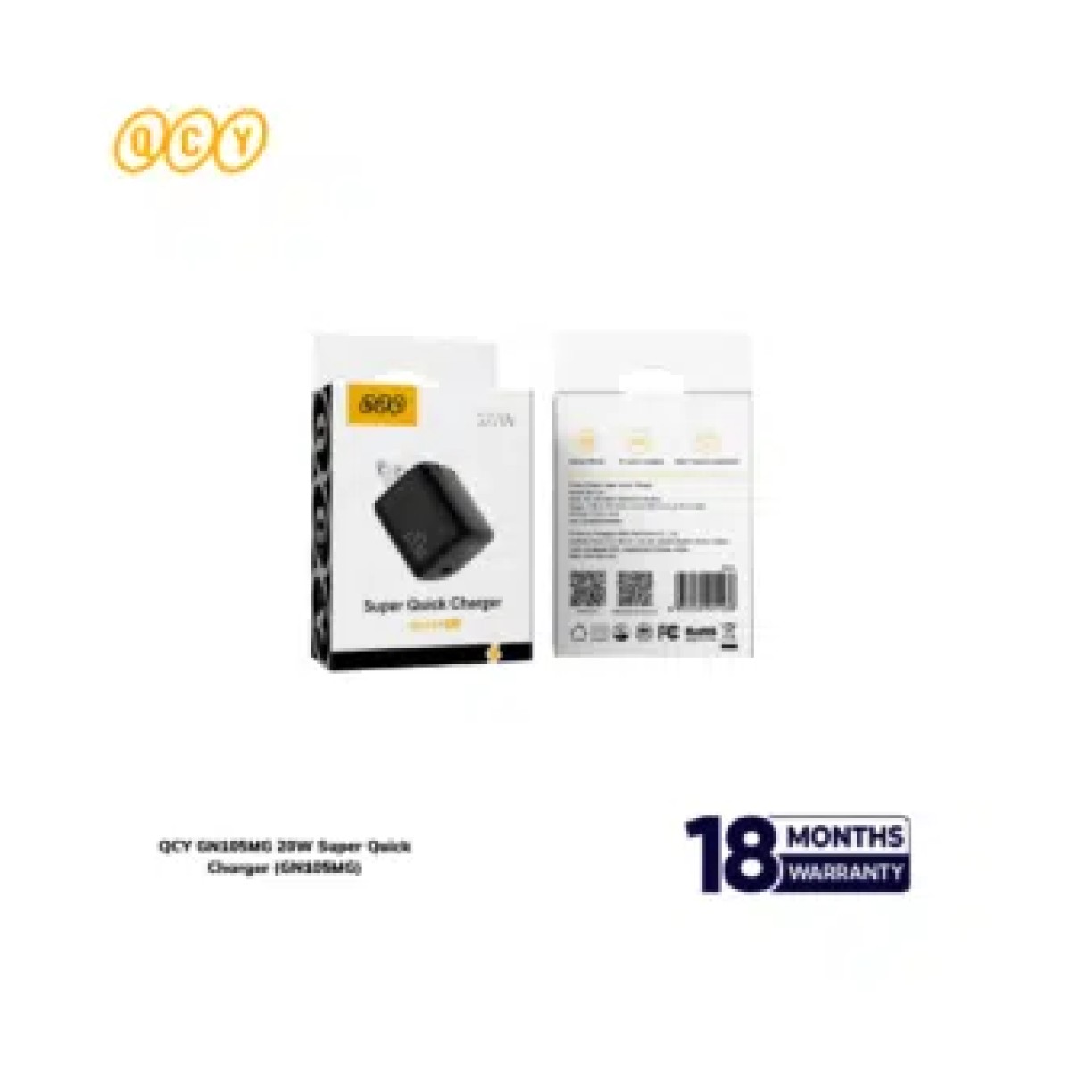 QCY GN101GB 45W Mini GaN Fast Charger (Fireproof Material)