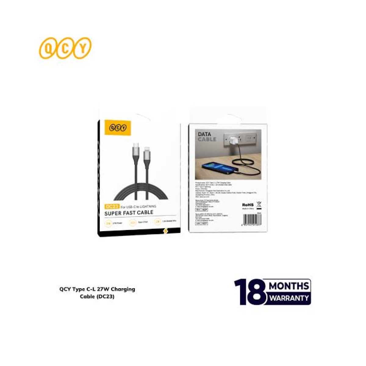 QCY Type C-L 27W Charging Cable (DC23)