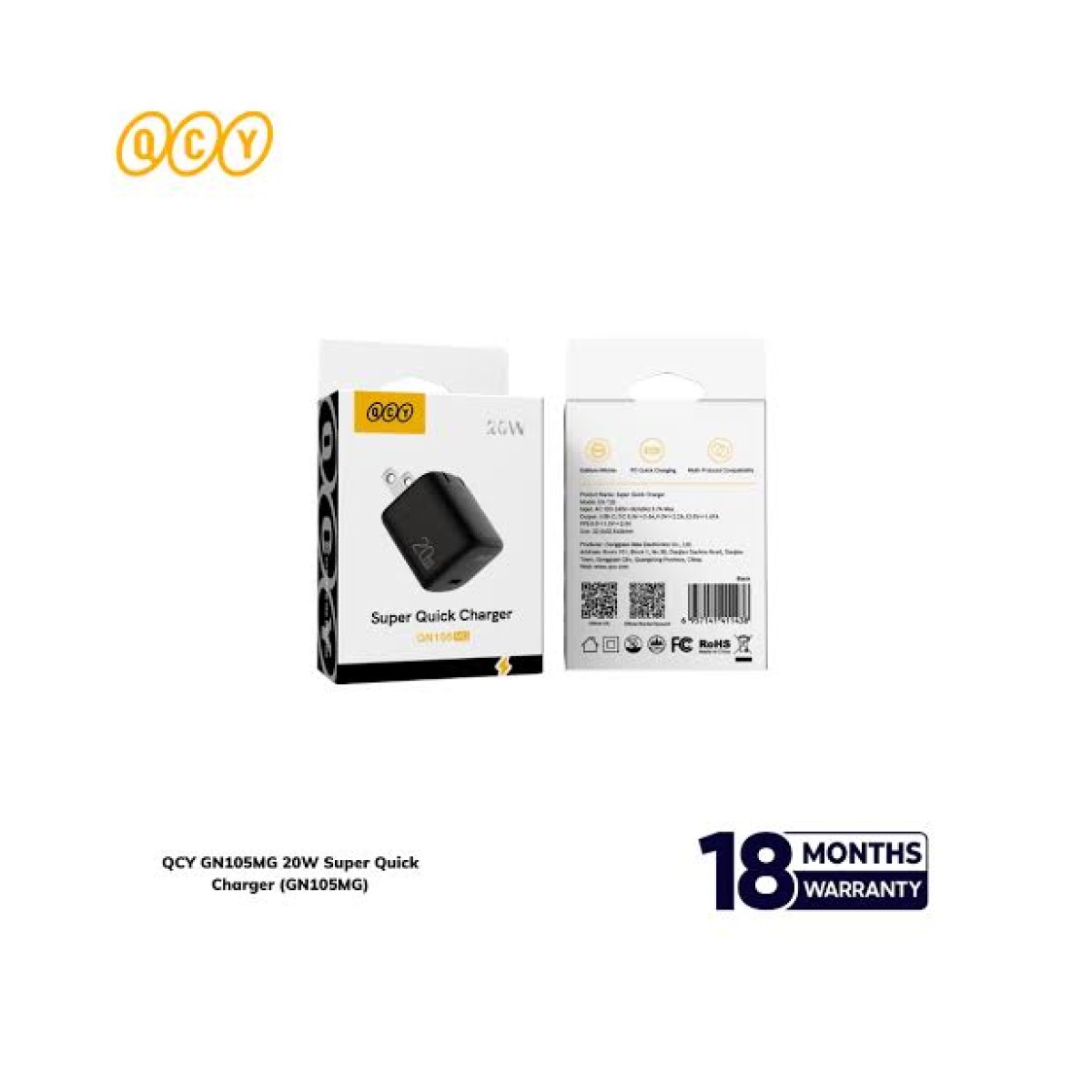 QCY GN105MG 20W Super Quick Charger (GN105MG)