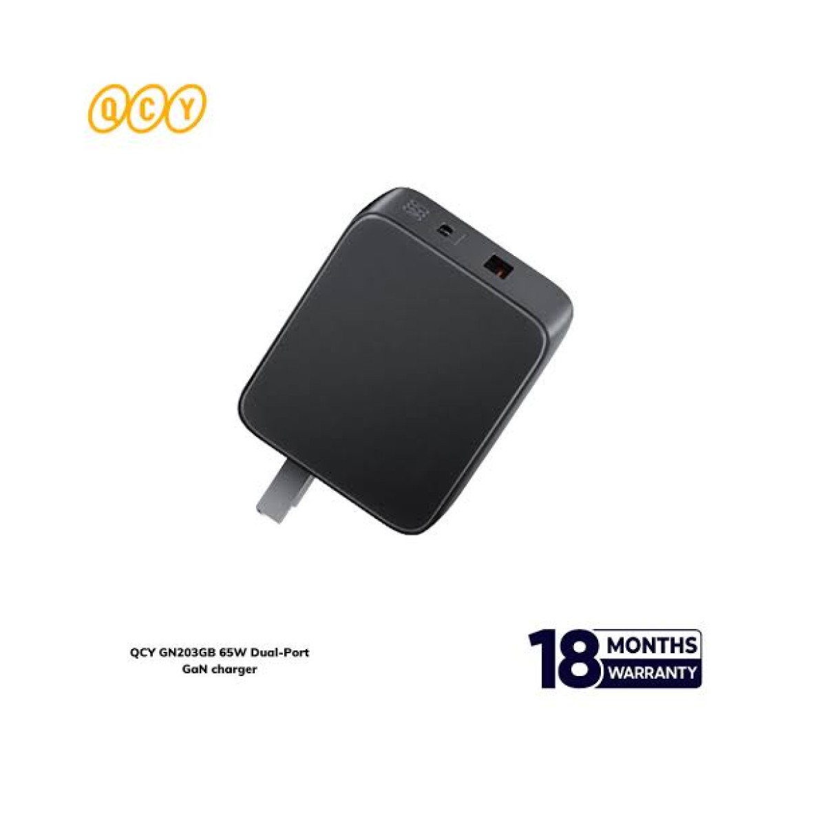QCY GN203GB 65W Dual-Port GaN Charger