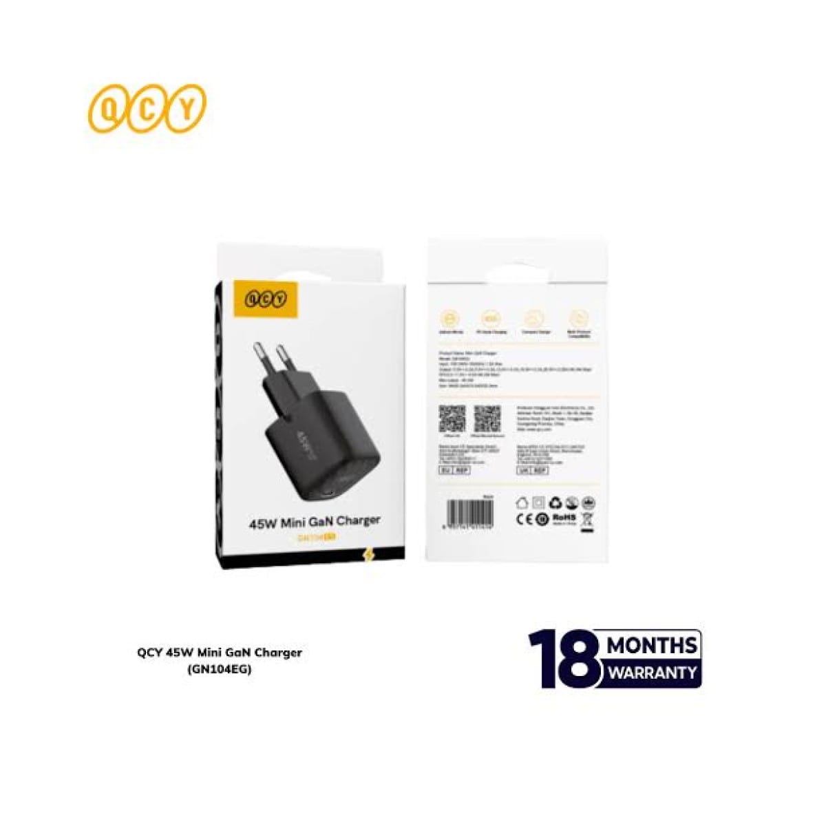 QCY 45W Mini GaN Charger (GN104EG)