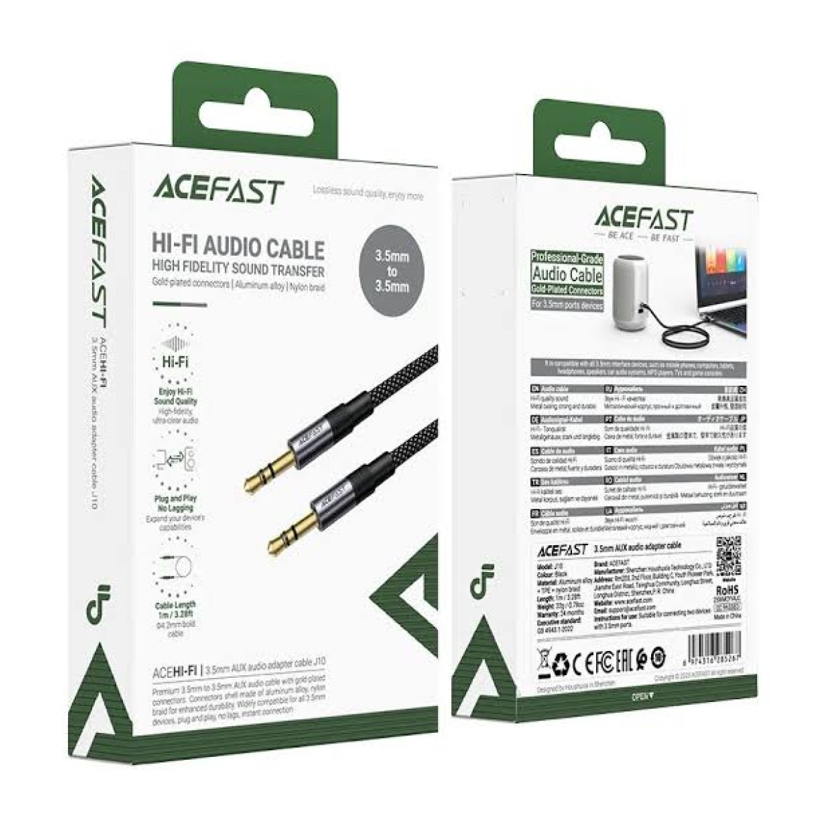 Acefast J10 3.5mm AUX audio adapter cable