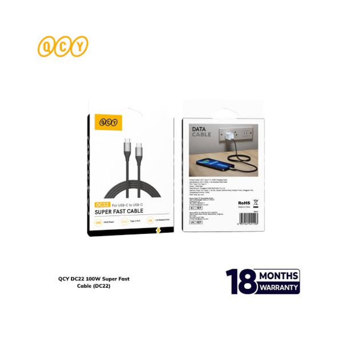 QCY DC22 100W Super Fast Cable (DC22)