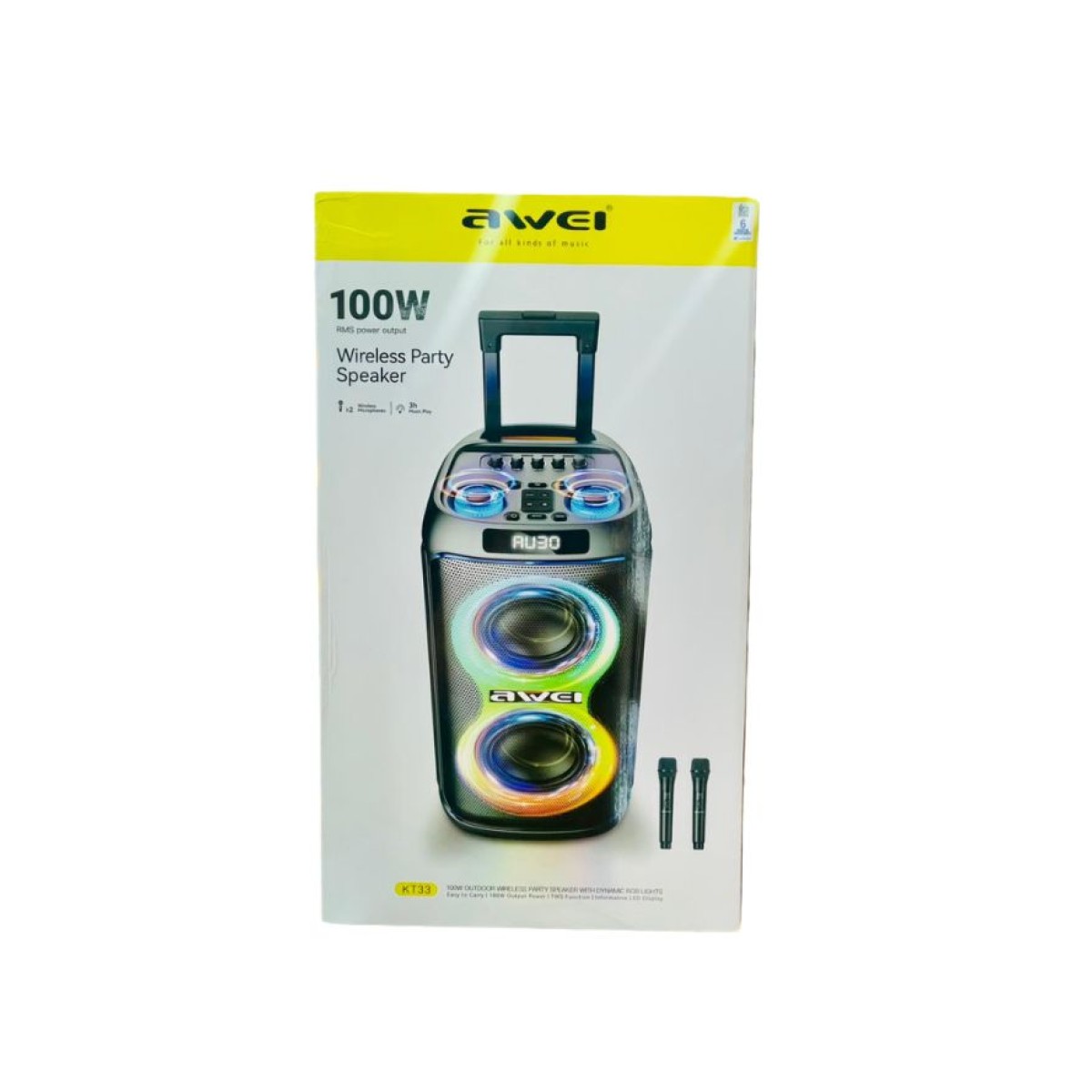 AWEI KT33 Bluetooth Speaker Troly with 2 Microphone